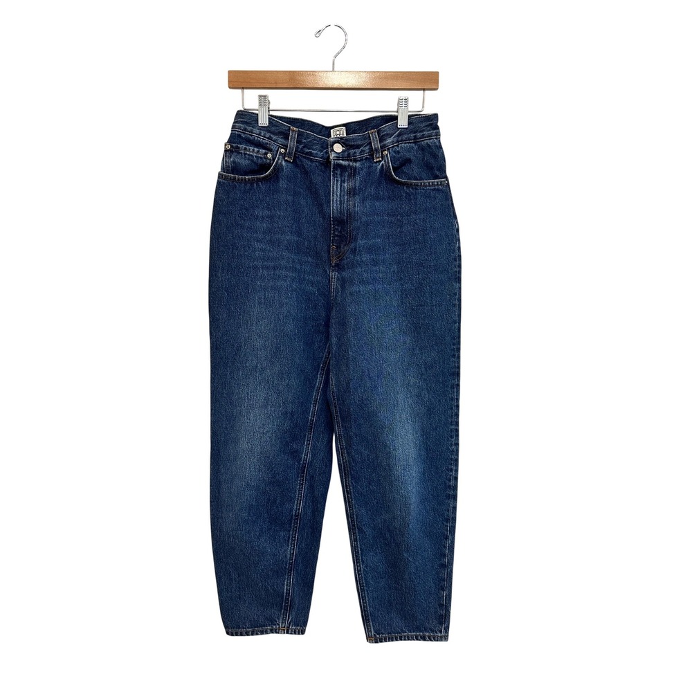 Toteme Tapered Leg Denim Jeans Dark Wash Blue Organic Cotton Made in Italy 28/30